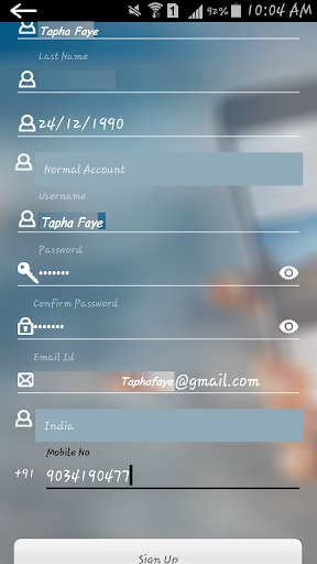 How to write requirement of an android app 1 Android M-pocket App signup image